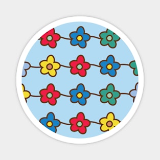 Colorful Flowers Illustration Magnet